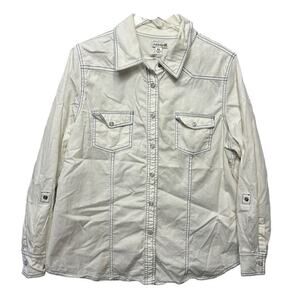 Hannah Women's Western Style Long Sleeve Shirt White XL